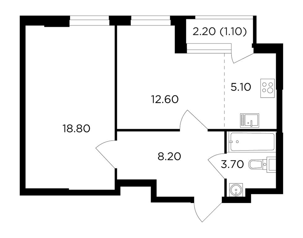 1-BD Apartment Sale, 49.5 sq. m. at Filatov Lug, zhiloy kompleks Filatov Lug, Moskovskiy Settlement, Moscow, Russia #1 1-BD Apartment Sale, 49.5 sq. m. at Filatov Lug, zhiloy kompleks Filatov Lug, Moskovskiy Settlement, Moscow, Russia #1