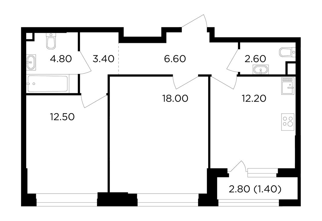 2-BD Apartment Sale, 61.5 sq. m. at Filatov Lug, zhiloy kompleks Filatov Lug, Moskovskiy Settlement, Moscow, Russia #1 2-BD Apartment Sale, 61.5 sq. m. at Filatov Lug, zhiloy kompleks Filatov Lug, Moskovskiy Settlement, Moscow, Russia #1