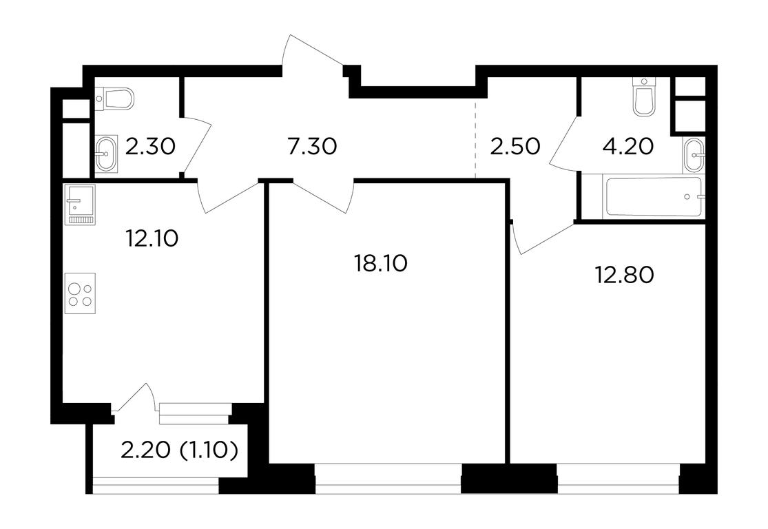 2-BD Apartment Sale, 60.4 sq. m. at Filatov Lug, zhiloy kompleks Filatov Lug, Moskovskiy Settlement, Moscow, Russia #1 2-BD Apartment Sale, 60.4 sq. m. at Filatov Lug, zhiloy kompleks Filatov Lug, Moskovskiy Settlement, Moscow, Russia #1