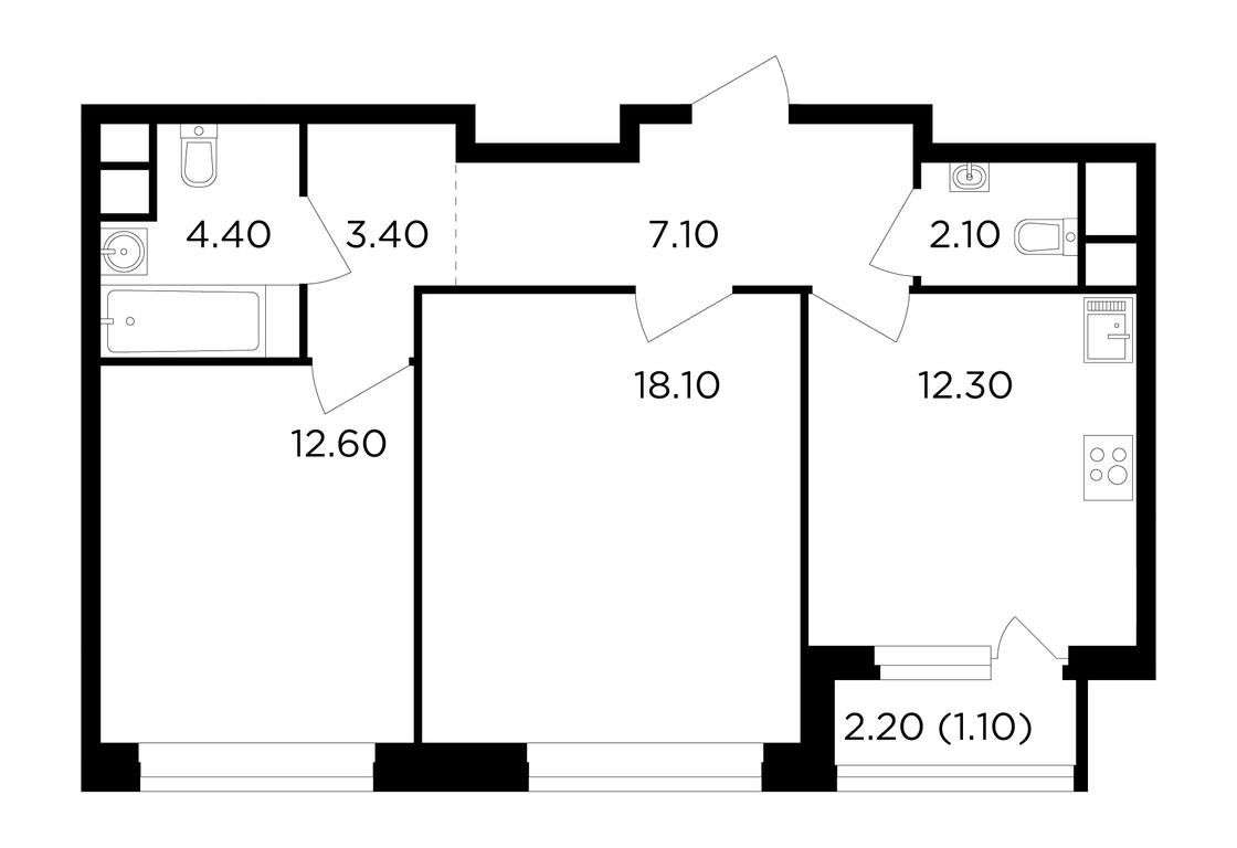 2-BD Apartment Sale, 61.1 sq. m. at Filatov Lug, zhiloy kompleks Filatov Lug, Moskovskiy Settlement, Moscow, Russia #1 2-BD Apartment Sale, 61.1 sq. m. at Filatov Lug, zhiloy kompleks Filatov Lug, Moskovskiy Settlement, Moscow, Russia #1