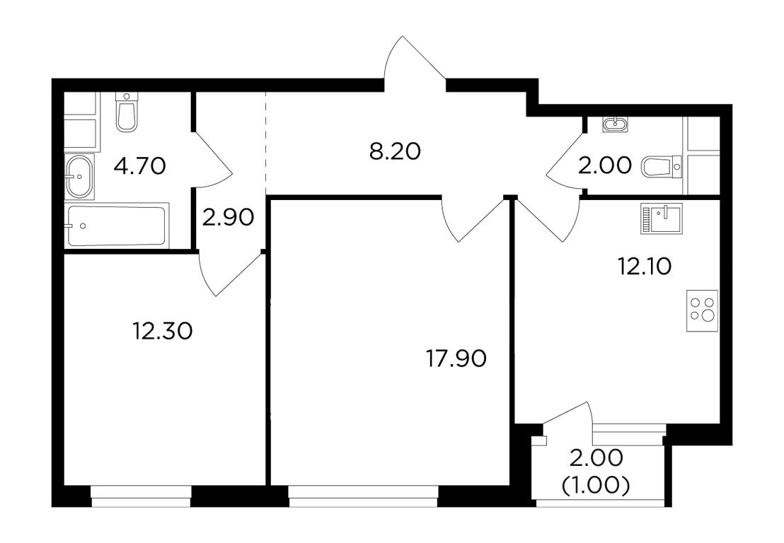 2-BD Apartment Sale, 61.1 sq. m. at Filatov Lug, zhiloy kompleks Filatov Lug, Moskovskiy Settlement, Moscow, Russia #1 2-BD Apartment Sale, 61.1 sq. m. at Filatov Lug, zhiloy kompleks Filatov Lug, Moskovskiy Settlement, Moscow, Russia #1