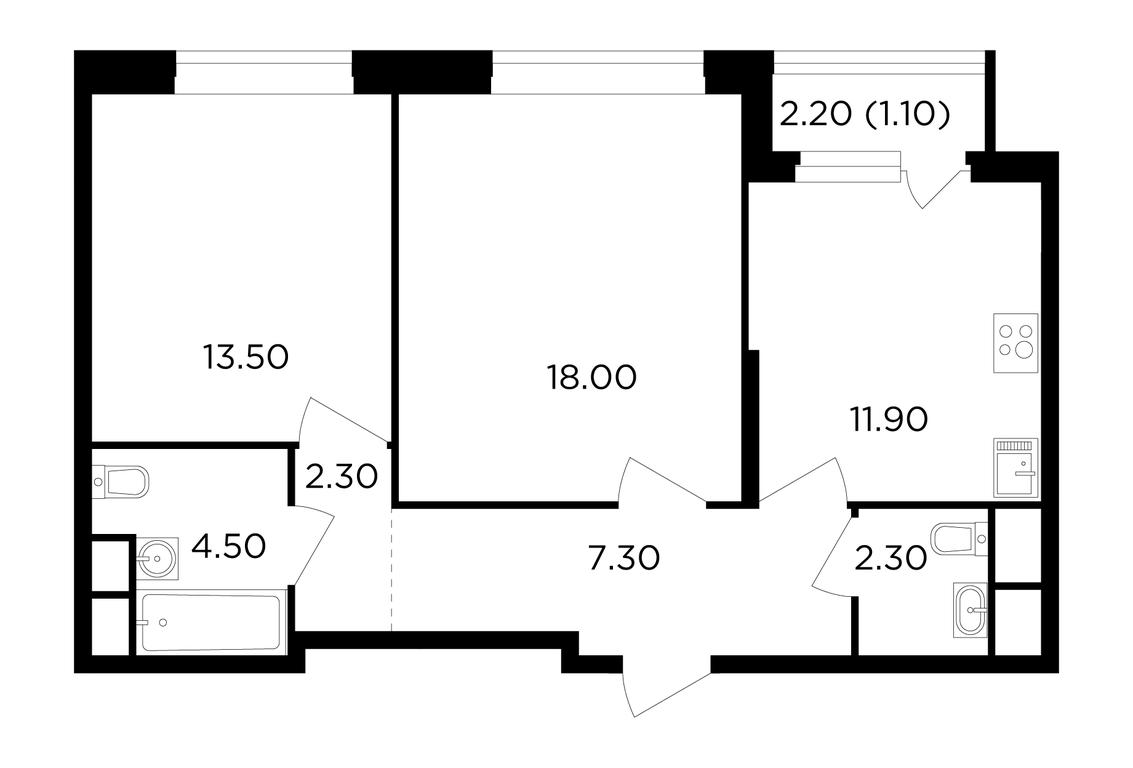 2-BD Apartment Sale, 60.9 sq. m. at Filatov Lug, zhiloy kompleks Filatov Lug, Moskovskiy Settlement, Moscow, Russia #1 2-BD Apartment Sale, 60.9 sq. m. at Filatov Lug, zhiloy kompleks Filatov Lug, Moskovskiy Settlement, Moscow, Russia #1
