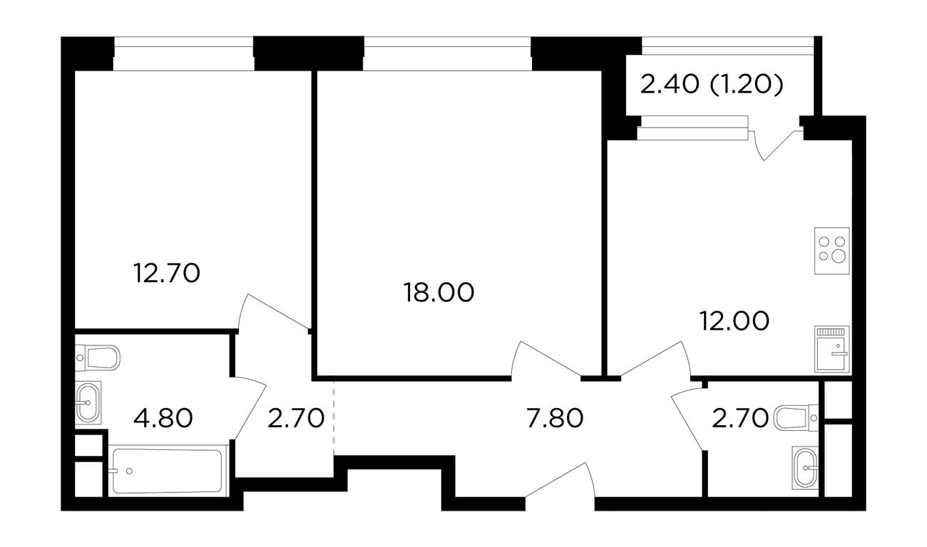 Продажа 2-комн. квартиры, 61,9 м² в ЖК «Филатов Луг», жилой комплекс Филатов Луг, поселение Московский, Москва, Россия #1
