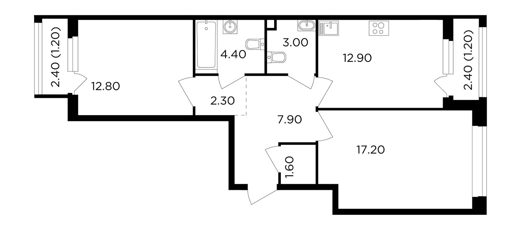 2-BD Apartment Sale, 64.5 sq. m. at Filatov Lug, zhiloy kompleks Filatov Lug, Moskovskiy Settlement, Moscow, Russia #1