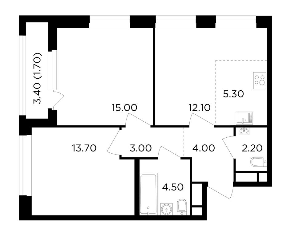 2-BD Apartment Sale, 61.5 sq. m. at Filatov Lug, zhiloy kompleks Filatov Lug, Moskovskiy Settlement, Moscow, Russia #1 2-BD Apartment Sale, 61.5 sq. m. at Filatov Lug, zhiloy kompleks Filatov Lug, Moskovskiy Settlement, Moscow, Russia #1