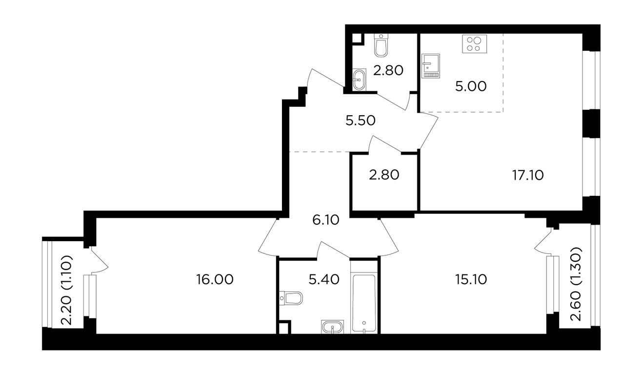 2-BD Apartment Sale, 78.2平方米 at Filatov Lug, zhiloy kompleks Filatov Lug, Moskovskiy Settlement, Moscow, Russia #1 2-BD Apartment Sale, 78.2平方米 at Filatov Lug, zhiloy kompleks Filatov Lug, Moskovskiy Settlement, Moscow, Russia #1
