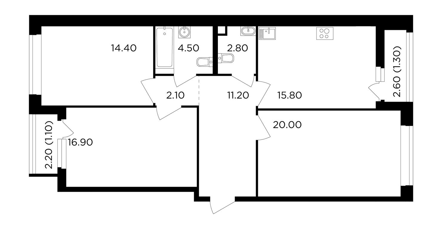 3-BD Apartment Sale, 90.1 sq. m. at Filatov Lug, zhiloy kompleks Filatov Lug, Moskovskiy Settlement, Moscow, Russia #1 3-BD Apartment Sale, 90.1 sq. m. at Filatov Lug, zhiloy kompleks Filatov Lug, Moskovskiy Settlement, Moscow, Russia #1