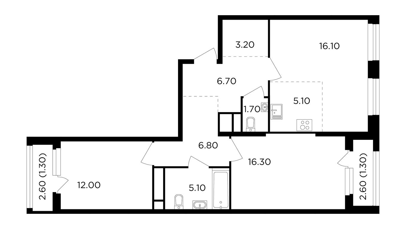 2-BD Apartment Sale, 75.6 sq. m. at Filatov Lug, zhiloy kompleks Filatov Lug, Moskovskiy Settlement, Moscow, Russia #1 2-BD Apartment Sale, 75.6 sq. m. at Filatov Lug, zhiloy kompleks Filatov Lug, Moskovskiy Settlement, Moscow, Russia #1