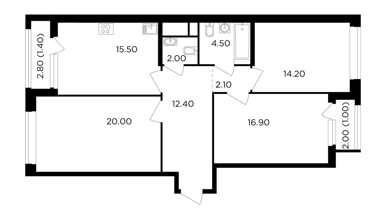 3-BD Apartment Sale, 90平方米 at Filatov Lug, zhiloy kompleks Filatov Lug, Moskovskiy Settlement, Moscow, Russia #1 3-BD Apartment Sale, 90平方米 at Filatov Lug, zhiloy kompleks Filatov Lug, Moskovskiy Settlement, Moscow, Russia #1
