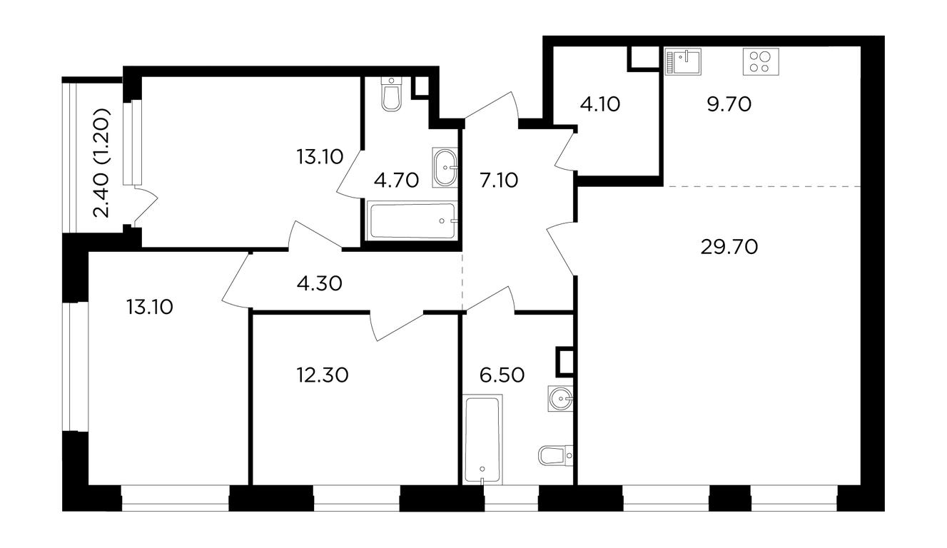 3-BD Apartment Sale, 105.8 sq. m. at Filatov Lug, zhiloy kompleks Filatov Lug, Moskovskiy Settlement, Moscow, Russia #1 3-BD Apartment Sale, 105.8 sq. m. at Filatov Lug, zhiloy kompleks Filatov Lug, Moskovskiy Settlement, Moscow, Russia #1