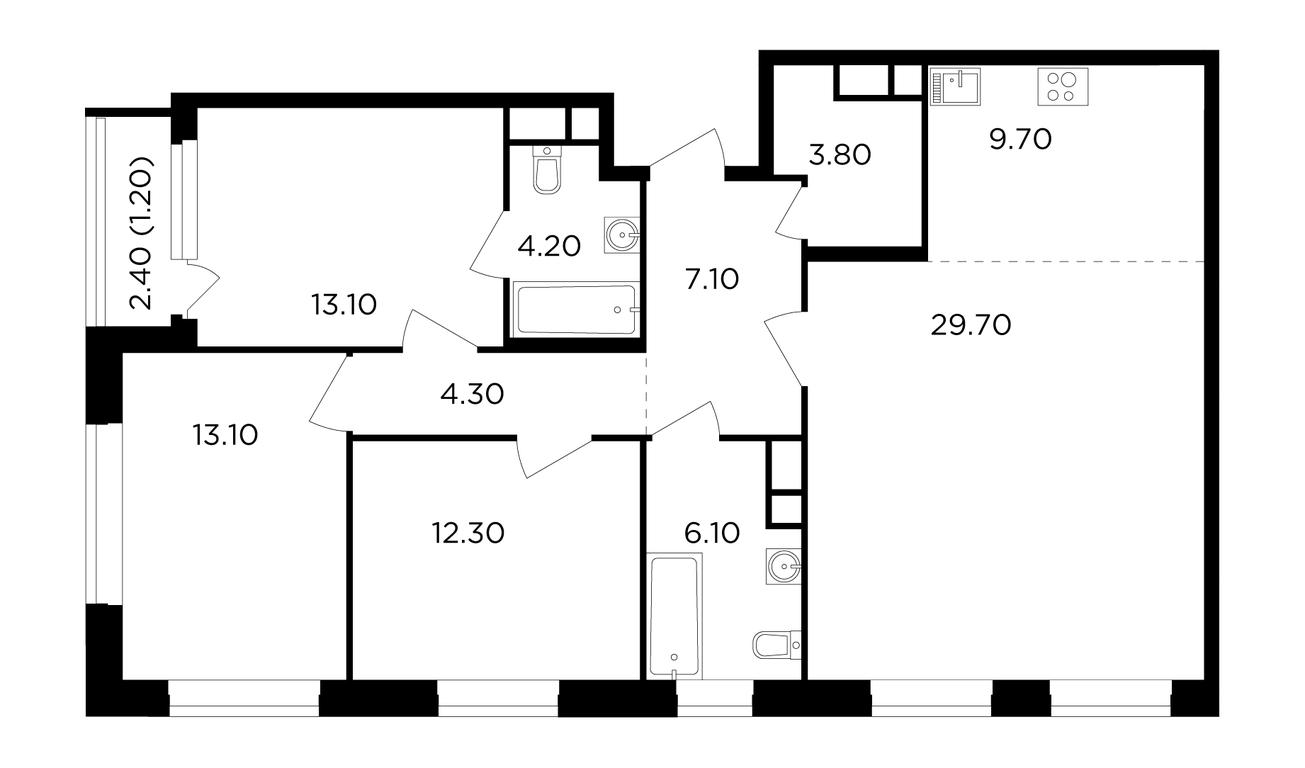 3-BD Apartment Sale, 104.6 sq. m. at Filatov Lug, zhiloy kompleks Filatov Lug, Moskovskiy Settlement, Moscow, Russia #1 3-BD Apartment Sale, 104.6 sq. m. at Filatov Lug, zhiloy kompleks Filatov Lug, Moskovskiy Settlement, Moscow, Russia #1