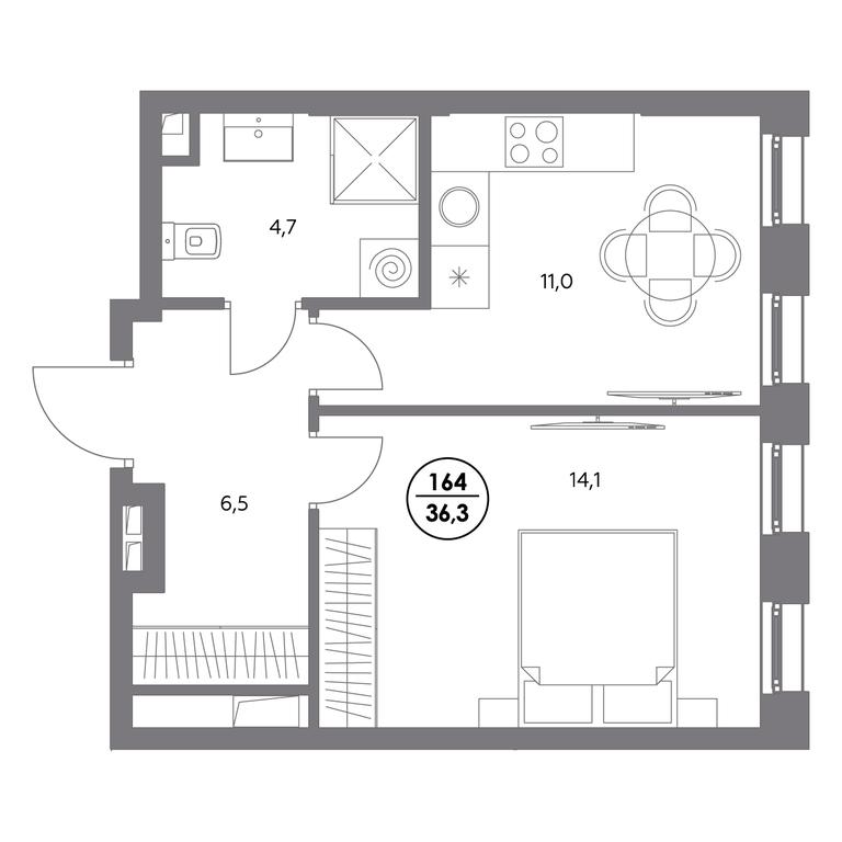 2-BD Apartment Sale, 36.3 sq. m. at Admiral, Shosseynaya Street, 4А, Moscow, Russia #1 2-BD Apartment Sale, 36.3 sq. m. at Admiral, Shosseynaya Street, 4А, Moscow, Russia #1