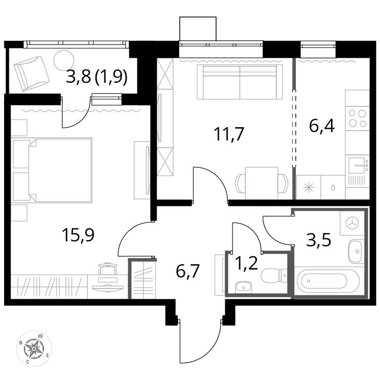 2-BD Apartment Sale, 47.4平方米 at Pervyi Lermontovskiy, zhiloy kompleks 1-y Lermontovskiy, Lyubertsy, Moscow Region, Russia #1 2-BD Apartment Sale, 47.4平方米 at Pervyi Lermontovskiy, zhiloy kompleks 1-y Lermontovskiy, Lyubertsy, Moscow Region, Russia #1