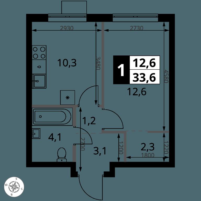 1-BD Apartment Sale, 33.6 sq. m. at 1 Yasenevskij, Kvartal № 24, Mosrentgen Settlement, Moscow, Russia #1 1-BD Apartment Sale, 33.6 sq. m. at 1 Yasenevskij, Kvartal № 24, Mosrentgen Settlement, Moscow, Russia #1