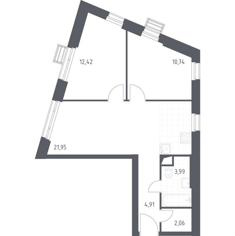 Apartment Sale, 54.9 sq. m. at Sputnik, Lipovoy Roschi Street, 1к4, derevnya Razdory, Odintsovskiy City District, Moscow Region, Russia #1 Apartment Sale, 54.9 sq. m. at Sputnik, Lipovoy Roschi Street, 1к4, derevnya Razdory, Odintsovskiy City District, Moscow Region, Russia #1