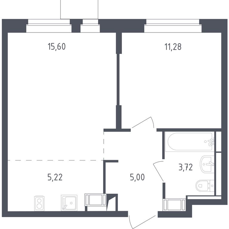 Apartment Sale, 40.9平方米 at Piatnitskie Luga, Pyatnitskoye Highway, 2, derevnya Yurlovo, Solnechnogorsk City District, Moscow Region, Russia #1