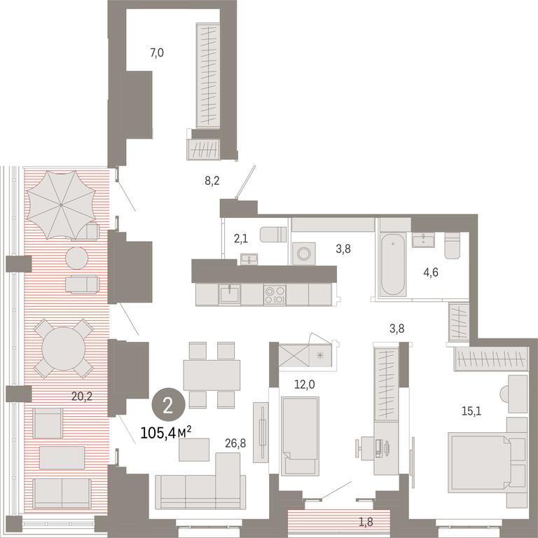 2-BD Apartment Sale, 106.8平方米 at Kvartal Metronom, Tagilskaya Street, Moscow, Russia #1 2-BD Apartment Sale, 106.8平方米 at Kvartal Metronom, Tagilskaya Street, Moscow, Russia #1