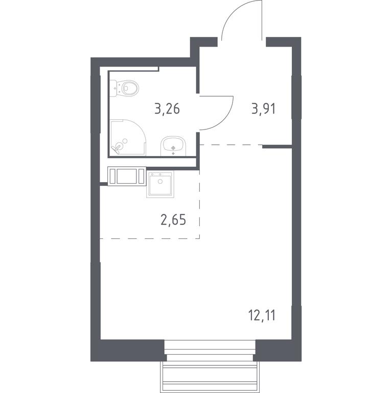 Apartment Sale, 21.93 sq. m. at Rublevskiy Kvartal, Laykovo Green Quarter, zhiloy kompleks Gorod-sobytiye Laykovo, selo Laykovo, Odintsovskiy City District, Moscow Region, Russia #1