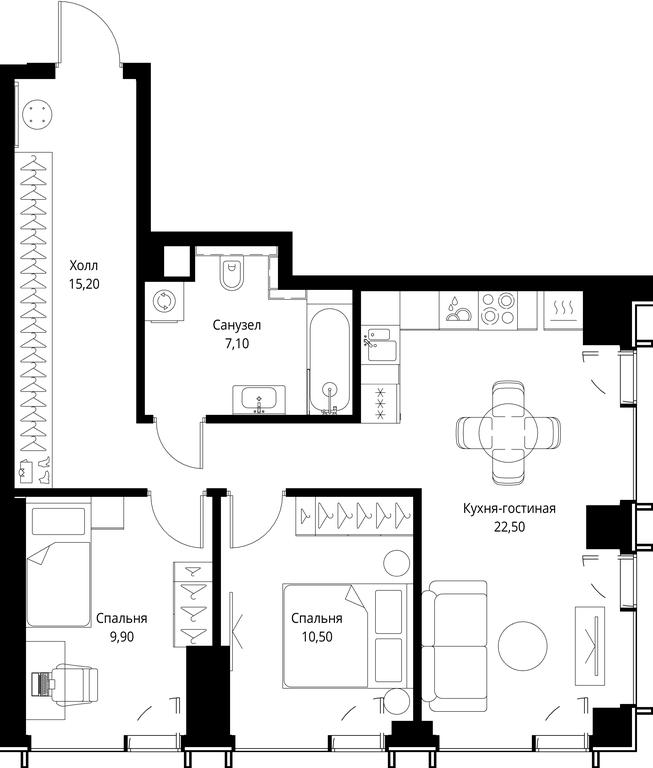 2-BD Apartment Sale, 65.2平方米 at VEER, Vereyskaya Street, Moscow, Russia #1 2-BD Apartment Sale, 65.2平方米 at VEER, Vereyskaya Street, Moscow, Russia #1
