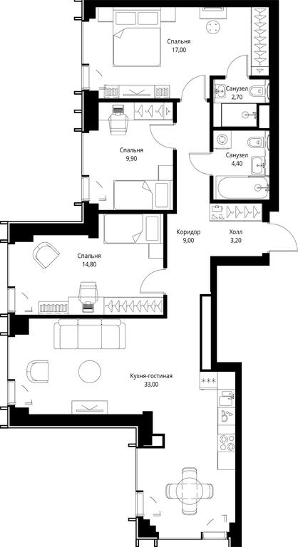 3-BD Apartment Sale, 94 sq. m. at VEER, Vereyskaya Street, Moscow, Russia #1 3-BD Apartment Sale, 94 sq. m. at VEER, Vereyskaya Street, Moscow, Russia #1