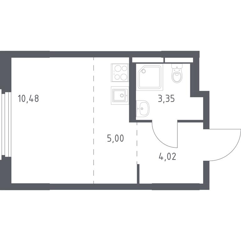 Apartment Sale, 22.85平方米 at Kosmicheskiy kvartal, M.K. Tikhonravova Street, Yubileyniy Microdistrict, Korolyov, Moscow Region, Russia #1