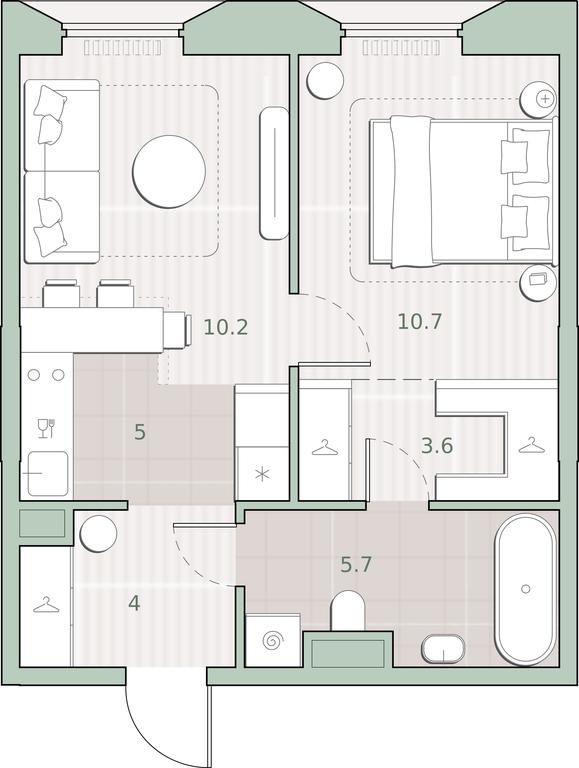 1-BD Apartment Sale, 39.2 sq. m. at Sreda na Lobachevskogo, Ochakovskoye Highway, Moscow, Russia #1