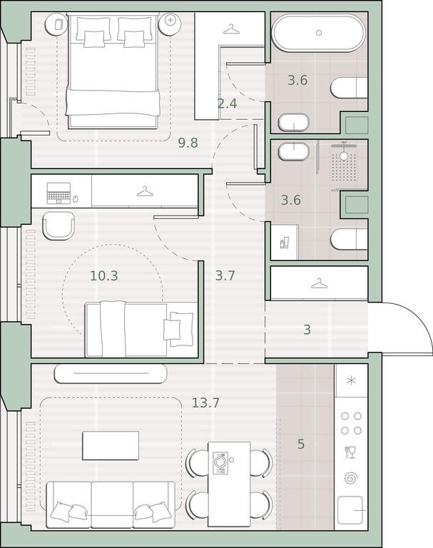 2-BD Apartment Sale, 55.1 sq. m. at Sreda na Lobachevskogo, Ochakovskoye Highway, Moscow, Russia #1 2-BD Apartment Sale, 55.1 sq. m. at Sreda na Lobachevskogo, Ochakovskoye Highway, Moscow, Russia #1