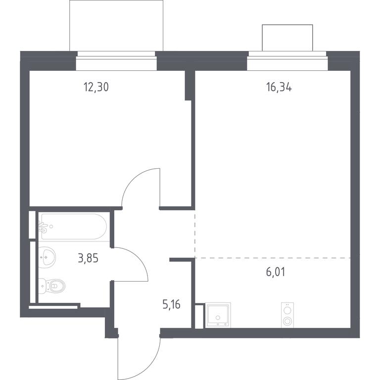 Apartment Sale, 43.66平方米 at Bogdanovskiy Les, derevnya Bogdanikha, Leninskiy City District, Moscow Region, Russia #1 Apartment Sale, 43.66平方米 at Bogdanovskiy Les, derevnya Bogdanikha, Leninskiy City District, Moscow Region, Russia #1