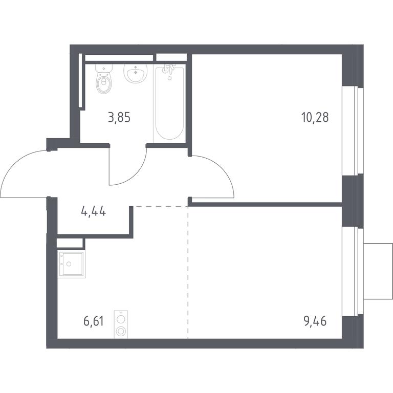 Apartment Sale, 34.64平方米 at Bogdanovskiy Les, derevnya Bogdanikha, Leninskiy City District, Moscow Region, Russia #1 Apartment Sale, 34.64平方米 at Bogdanovskiy Les, derevnya Bogdanikha, Leninskiy City District, Moscow Region, Russia #1