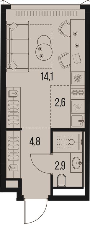 Apartment Sale, 24.4平方米 at High Life, Letnikovskaya Street, 11/10с1, Moscow, Russia #1 Apartment Sale, 24.4平方米 at High Life, Letnikovskaya Street, 11/10с1, Moscow, Russia #1