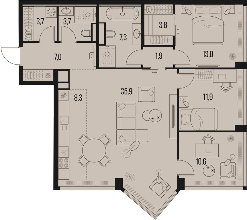 3-BD Apartment Sale, 107.1平方米 at High Life, Letnikovskaya Street, 11/10с1, Moscow, Russia #1 3-BD Apartment Sale, 107.1平方米 at High Life, Letnikovskaya Street, 11/10с1, Moscow, Russia #1