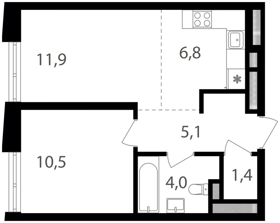 1-BD Apartment Sale, 39.7平方米 at Semenovskij Park 2, 1st Kirpichny Lane, 17А, Moscow, Russia #1 1-BD Apartment Sale, 39.7平方米 at Semenovskij Park 2, 1st Kirpichny Lane, 17А, Moscow, Russia #1