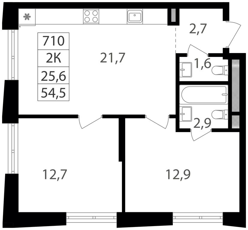2-BD Apartment Sale, 54.5 sq. m. at Semenovskij Park 2, 1st Kirpichny Lane, 17А, Moscow, Russia #1 2-BD Apartment Sale, 54.5 sq. m. at Semenovskij Park 2, 1st Kirpichny Lane, 17А, Moscow, Russia #1