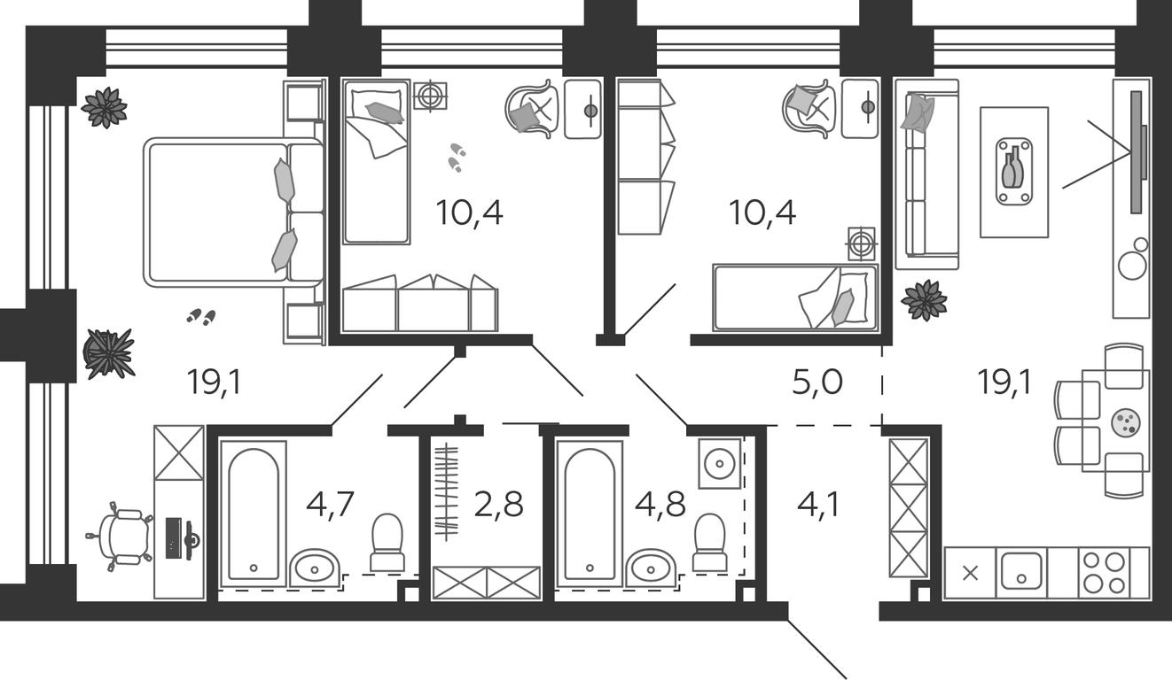 3-BD Apartment Sale, 80.4 sq. m. at Shagal, Автозаводская улица, 23, Москва, Россия #1 3-BD Apartment Sale, 80.4 sq. m. at Shagal, Автозаводская улица, 23, Москва, Россия #1