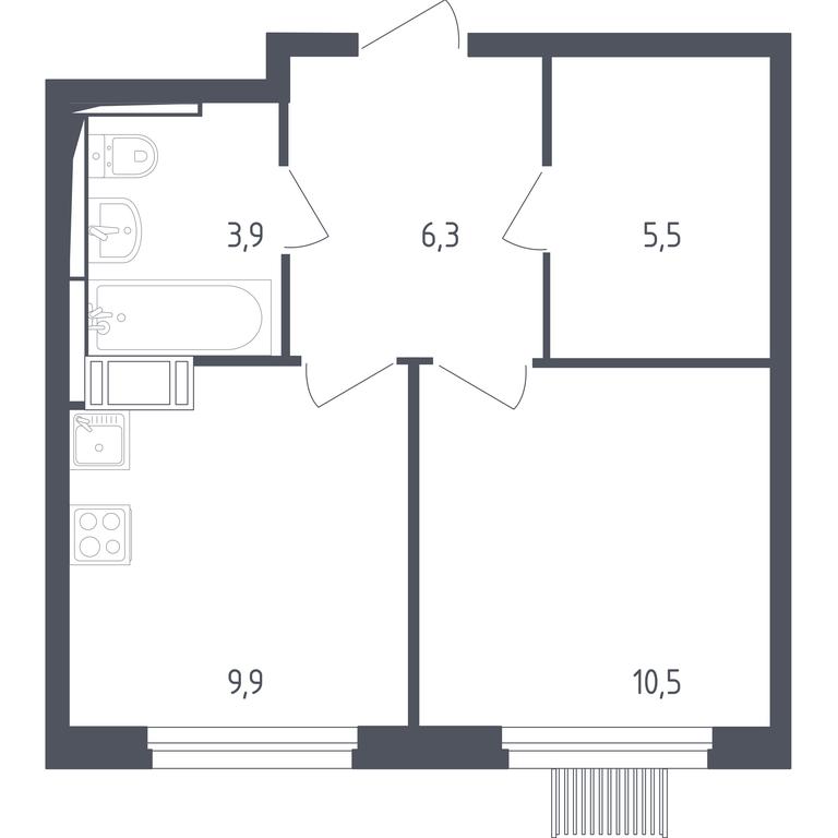 Apartment Sale, 35.5 sq. m. at Mytishchi Park, Silikatnaya ulitsa, 41к3, Mytischi, Moscow Region, Russia #1