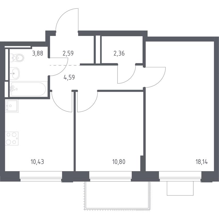 1-BD Apartment Sale, 52.79 sq. m. at Pribrezhnyi Park, Pribrezhniy Park Residential Complex, Village of Yam, Domodedovo City District, Moscow Region, Russia #1 1-BD Apartment Sale, 52.79 sq. m. at Pribrezhnyi Park, Pribrezhniy Park Residential Complex, Village of Yam, Domodedovo City District, Moscow Region, Russia #1