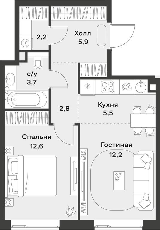 Apartment Sale, 44.9 sq. m. at Alia, Lyotnaya Street, 95Бк2, Moscow, Russia #1 Apartment Sale, 44.9 sq. m. at Alia, Lyotnaya Street, 95Бк2, Moscow, Russia #1