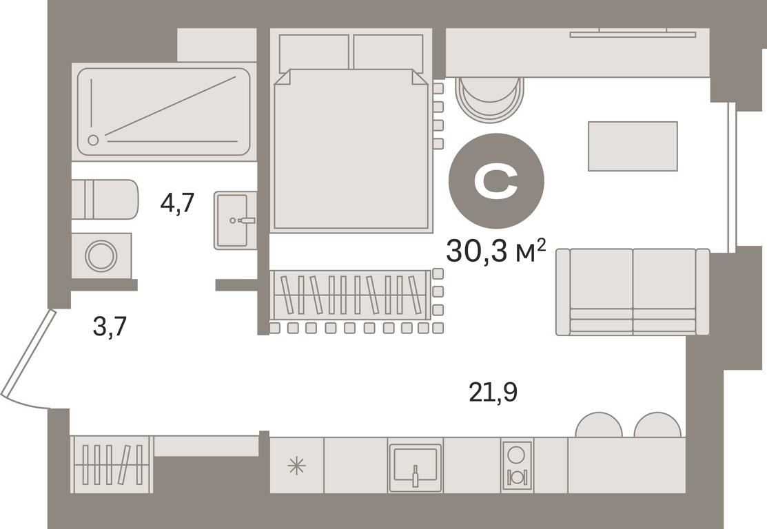 Apartment Sale, 30.3平方米 at Kvartal «MONS», Ogorodny Drive, Moscow, Russia #1 Apartment Sale, 30.3平方米 at Kvartal «MONS», Ogorodny Drive, Moscow, Russia #1