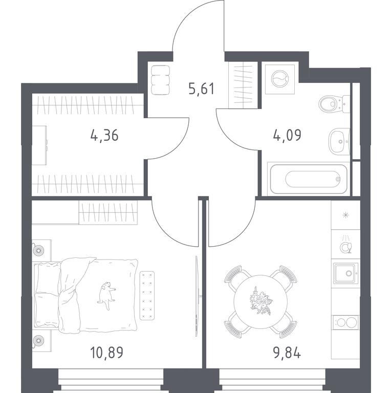 Apartment Sale, 34.79 sq. m. at Kosmicheskiy kvartal, M.K. Tikhonravova Street, Yubileyniy Microdistrict, Korolyov, Moscow Region, Russia #2 Apartment Sale, 34.79 sq. m. at Kosmicheskiy kvartal, M.K. Tikhonravova Street, Yubileyniy Microdistrict, Korolyov, Moscow Region, Russia #2