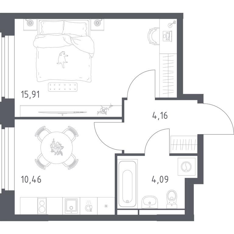 Apartment Sale, 34.62 sq. m. at Kosmicheskiy kvartal, M.K. Tikhonravova Street, Yubileyniy Microdistrict, Korolyov, Moscow Region, Russia #2 Apartment Sale, 34.62 sq. m. at Kosmicheskiy kvartal, M.K. Tikhonravova Street, Yubileyniy Microdistrict, Korolyov, Moscow Region, Russia #2