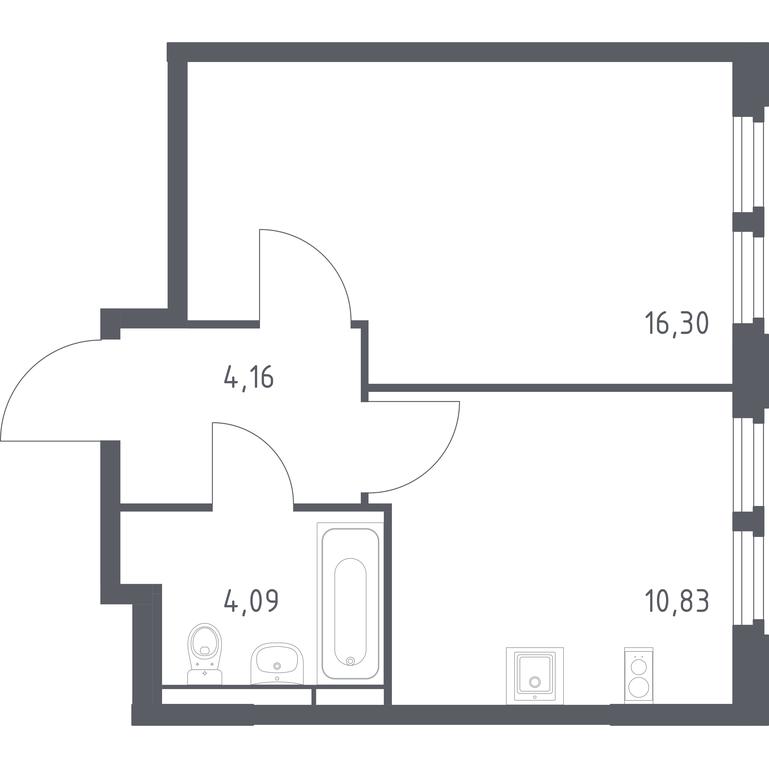 Apartment Sale, 35.38 sq. m. at Kosmicheskiy kvartal, M.K. Tikhonravova Street, Yubileyniy Microdistrict, Korolyov, Moscow Region, Russia #1