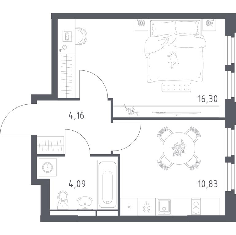 Apartment Sale, 35.38 sq. m. at Kosmicheskiy kvartal, M.K. Tikhonravova Street, Yubileyniy Microdistrict, Korolyov, Moscow Region, Russia #2