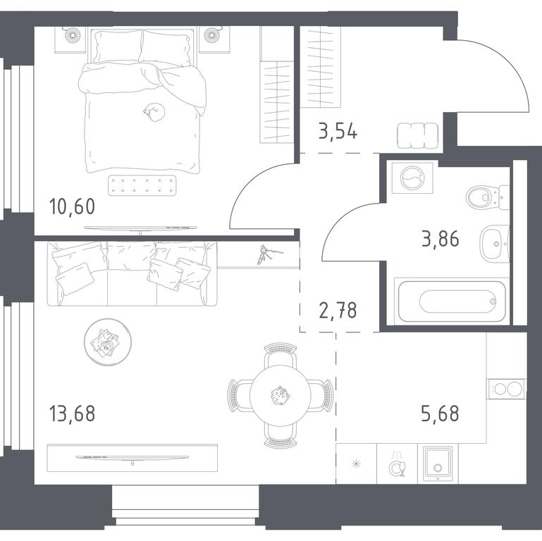 Apartment Sale, 40.14 sq. m. at Kosmicheskiy kvartal, M.K. Tikhonravova Street, Yubileyniy Microdistrict, Korolyov, Moscow Region, Russia #2