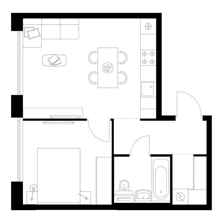 1-BD Apartment Sale, 40.5 sq. m. at Businovskiy Park, Izhorskaya Street, 6с5, Moscow, Russia #1