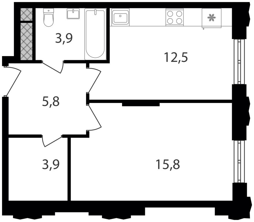 1-BD Apartment Sale, 41.9 sq. m. at Varshavskie Vorota, Varshavskoye Highway, 141, Moscow, Russia #1