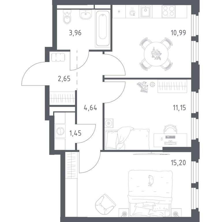 1-BD Apartment Sale, 50.04平方米 at Kosmicheskiy kvartal, M.K. Tikhonravova Street, Yubileyniy Microdistrict, Korolyov, Moscow Region, Russia #2 1-BD Apartment Sale, 50.04平方米 at Kosmicheskiy kvartal, M.K. Tikhonravova Street, Yubileyniy Microdistrict, Korolyov, Moscow Region, Russia #2
