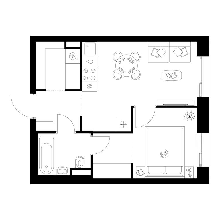 1-BD Apartment Sale, 34.8 sq. m. at Salarevo Park, Salaryevskaya Street, 8к1, Moskovskiy Settlement, Moscow, Russia #2