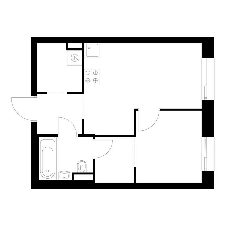 1-BD Apartment Sale, 34.8 sq. m. at Salarevo Park, Salaryevskaya Street, 8к1, Moskovskiy Settlement, Moscow, Russia #1