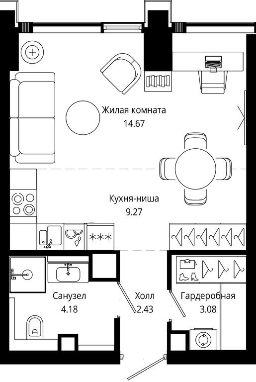 Apartment Sale, 33.63平方米 at Mod, 4th Maryinoy Roschi Street, 12с9, Moscow, Russia #1 Apartment Sale, 33.63平方米 at Mod, 4th Maryinoy Roschi Street, 12с9, Moscow, Russia #1