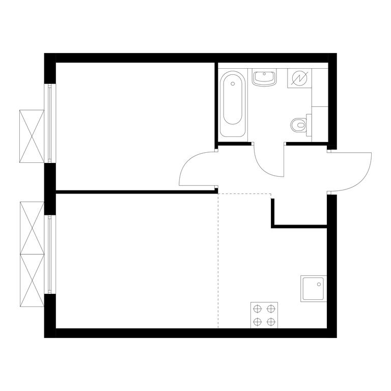 1-BD Apartment Sale, 36 sq. m. at Ilinskie Luga, Zapovednaya Street, 1, posyolok Ilyinskoye-Usovo, Krasnogorsk City District, Moscow Region, Russia #1